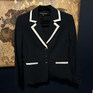 PRESTON & YORK Women's Black Pea Coat 3 Buttons Dress Jacket Size 10